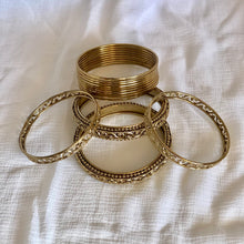 Load image into Gallery viewer, Golden Bangles Set (3 designs in 1 set - a total of 13 pcs)