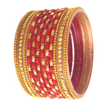 Load image into Gallery viewer, 2-10 Size Designed Indian Glass Bangles 12 pcs Set