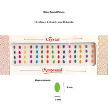 Load image into Gallery viewer, 60 pcs pack Oval shaped multi colour plain bindis for women