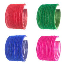 Load image into Gallery viewer, Velvet Ball designed Glass Bangles for women (6pcs/12 pcs pack)