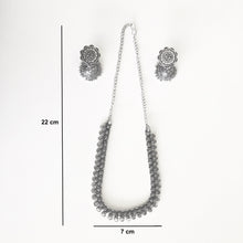 Load image into Gallery viewer, Silver Oxidised Necklace Set