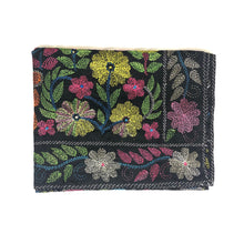 Load image into Gallery viewer, Queen Size Exotic Black Nakshi Kantha Embroidered Cotton Bed Cover