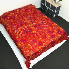 Load image into Gallery viewer, Queen Size Red Nakshi Kantha Embroidered Cotton Bed Cover