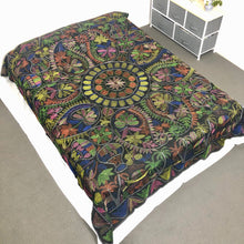 Load image into Gallery viewer, Queen Size Black Nakshi Kantha Embroidered Cotton Bed Cover