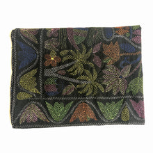 Load image into Gallery viewer, Queen Size Black Nakshi Kantha Embroidered Cotton Bed Cover