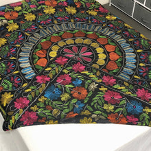 Load image into Gallery viewer, Queen Size Bohemian Black Nakshi Kantha Embroidered Cotton Bed Cover
