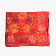 Load image into Gallery viewer, Queen Size Red Bohemian Nakshi Kantha Embroidered Cotton Bed Cover
