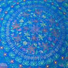 Load image into Gallery viewer, Queen Size Turquoise Nakshi Kantha Embroidered Cotton Bed Cover
