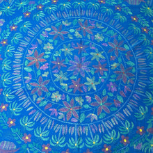 Load image into Gallery viewer, Queen Size Turquoise Nakshi Kantha Embroidered Cotton Bed Cover
