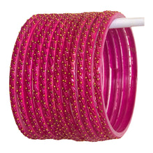 Load image into Gallery viewer, Designed Multi Colour Dilruba Glass Bangles (12 pc)
