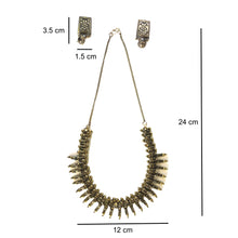 Load image into Gallery viewer, Antique Oxidised Golden Choker Necklace Set