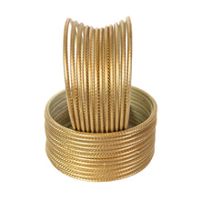 Load image into Gallery viewer, 12 pcs matt finish Plain Metal Bangles for women