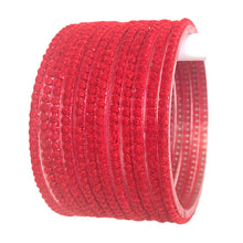 Load image into Gallery viewer, Velvet Ball designed Glass Bangles for women (6pcs/12 pcs pack)