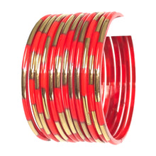 Load image into Gallery viewer, Galaxy premium quality Glass Bangles with Golden Touch