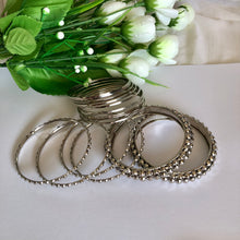 Load image into Gallery viewer, Oxidised Silver Bangles Set Ball design (3 designs in 1 set - total 15 pcs)
