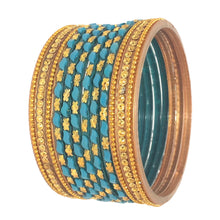 Load image into Gallery viewer, 2-10 Size Designed Indian Glass Bangles 12 pcs Set
