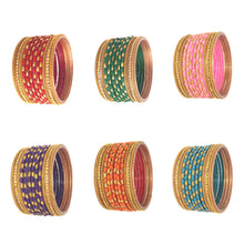 Load image into Gallery viewer, 2-10 Size Designed Indian Glass Bangles 12 pcs Set
