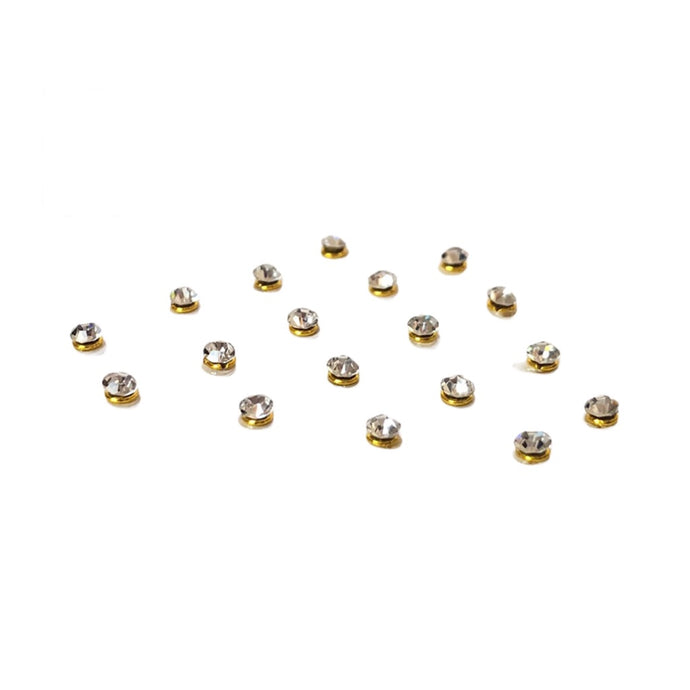 18 pcs pack 2 mm size crystal bindis or stick on nose studs for women