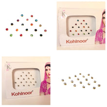 Load image into Gallery viewer, 18 pcs pack 2 mm size crystal bindis or stick on nose studs for women
