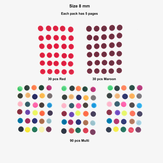 150 pcs pack multi colour plain bindis for women