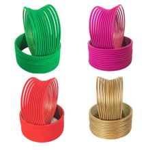 Load image into Gallery viewer, 12 pcs matt finish Plain Metal Bangles for women
