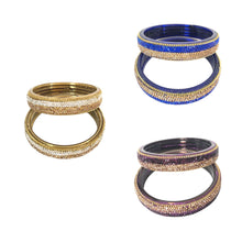 Load image into Gallery viewer, Double shade smooth designed Gorgeous Glass Bangles
