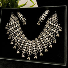 Load image into Gallery viewer, Oxidised Silver Trendy Large Necklace Set
