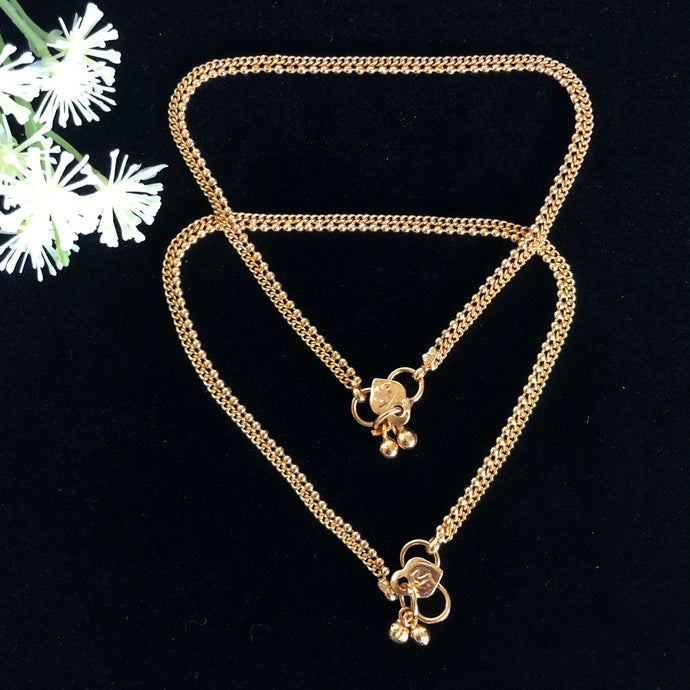 Golden Anklet pair with double ghungur