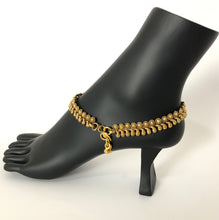 Load image into Gallery viewer, Gold Kolka Anklets pair with ghungroo
