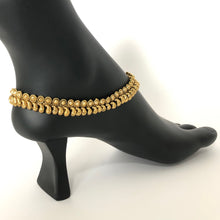 Load image into Gallery viewer, Gold Kolka Anklets pair with ghungroo
