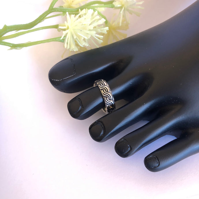 Oxidised Silver Brass Toe Rings pair