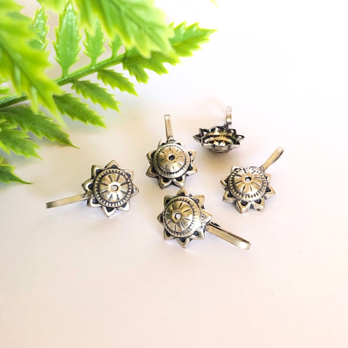 German Silver Oxidized Mix Styles Non-Piercing Nose Pins