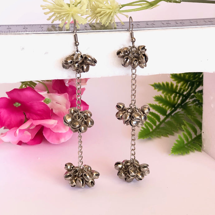 Oxidised Ghungroo Earrings