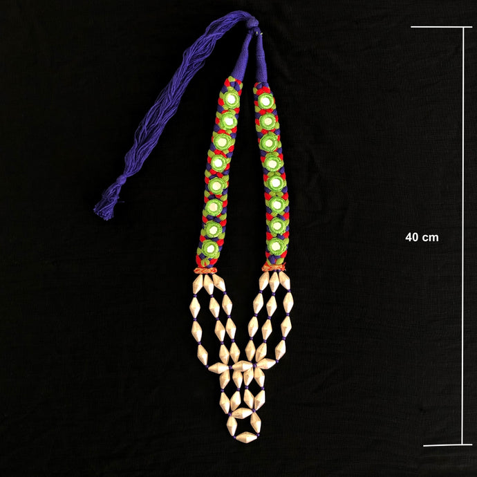 Dholki Mala with Mirror Threads Long Necklace