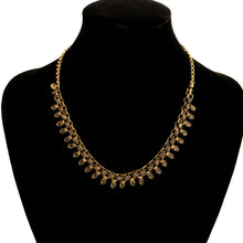 Load image into Gallery viewer, Golden Oxidised Leaf Choker Necklace
