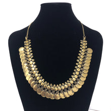 Load image into Gallery viewer, Oxidised Gold Coin Necklace Antique Finish

