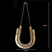 Load image into Gallery viewer, Oxidised Gold Coin Necklace Antique Finish

