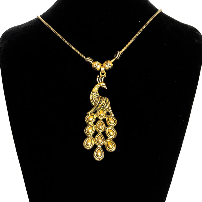 Golden chain with Peacock Pendent