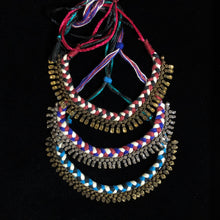 Load image into Gallery viewer, Multi Colour Tribal Thread Necklace with Antique Gold and Silver Finish
