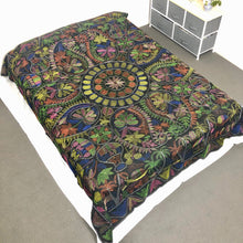 Load image into Gallery viewer, Queen Size Black Nakshi Kantha Embroidered Cotton Bed Cover
