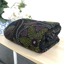 Load image into Gallery viewer, Queen Size Black Nakshi Kantha Embroidered Cotton Bed Cover
