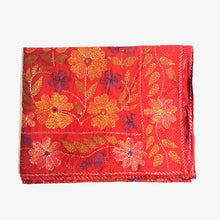 Load image into Gallery viewer, Queen Size Red Bohemian Nakshi Kantha Embroidered Cotton Bed Cover
