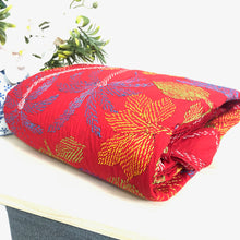 Load image into Gallery viewer, Queen Size Red Boho Floral Nakshi Kantha Embroidered Cotton Bed Cover
