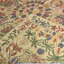 Load image into Gallery viewer, Queen Size Yellow Nakshi Kantha Embroidered Cotton Bed Cover
