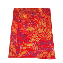 Load image into Gallery viewer, Queen Size Red Nakshi Kantha Embroidered Cotton Bed Cover Kolka Design
