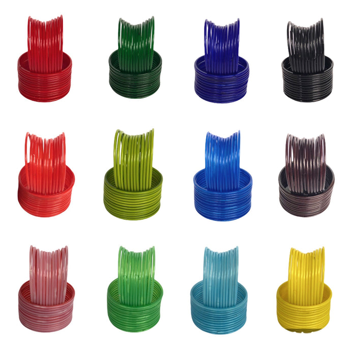 12 Dozens Special Pack Plain Glass Bangles (12 pcs per colour)