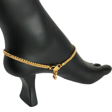 Load image into Gallery viewer, Golden Anklet pair with double ghungur
