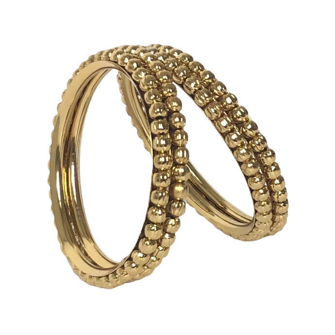 4 pcs Oxidised Golden Metal Beads Bangles