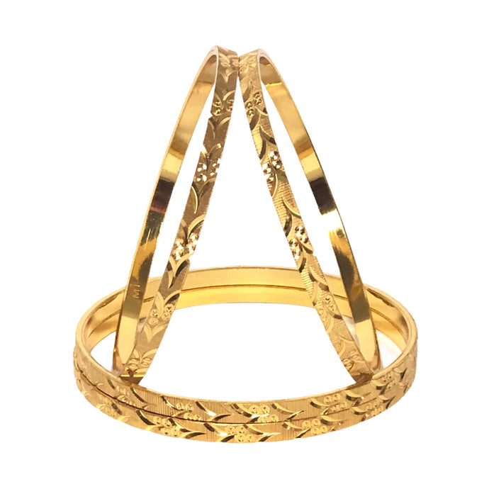 4 pcs Artificial Gold Plated Bangles