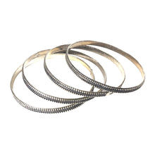 Load image into Gallery viewer, 4 pcs Oxidised/German Silver bangles Dot design
